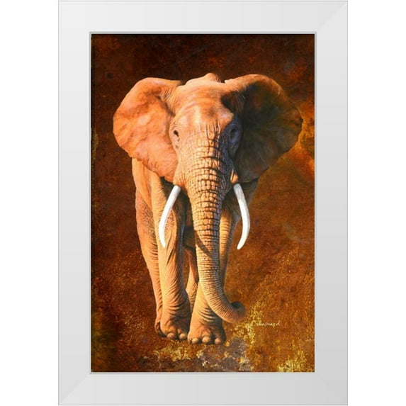Chamard, Jean-Marc 23x32 White Modern Wood Framed Museum Art Print Titled - Elephant 02
