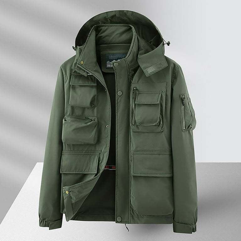 Chamarras Para Hombre Men s Waterproof Outdoor Workwear Jacket Denim Jackets Search In Overstock Deals Rain Jacket Men Green 3XL Walmart