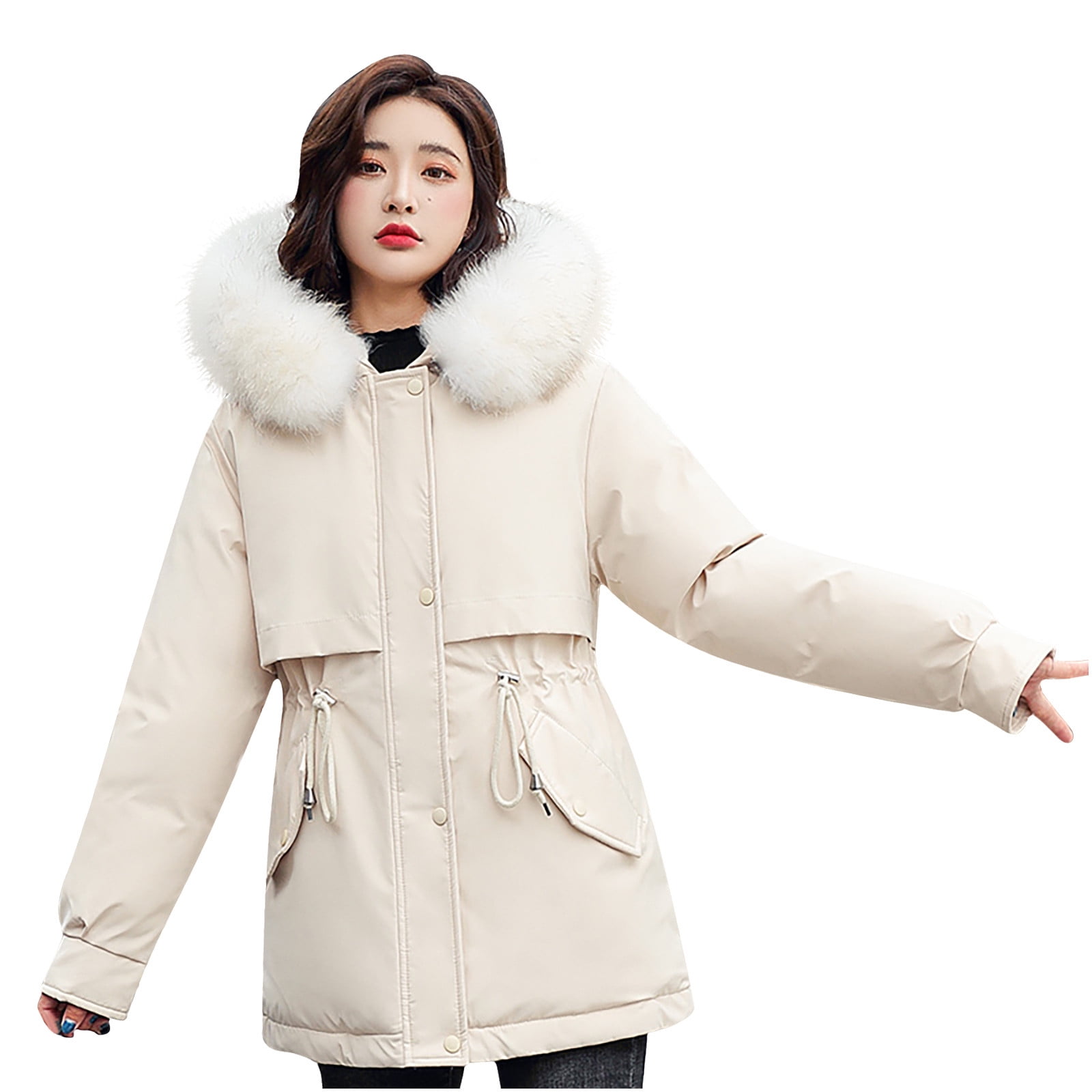 Mid Length Down Cotton Parkas Womens Abrigos Mujer Invierno 2022 Winter  Hooded Pocket Warm Puffer Jacket Oversized White Coat - AliExpress