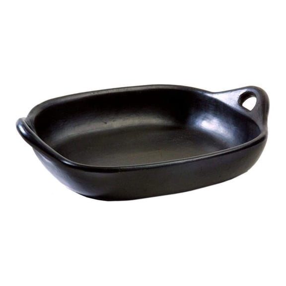 Chamba Black Clay Roasting Pan - Square Pan From Colombia, Clay Pot for Cooking, Oven Pan, Clay Cooking Pots, Roaster Pan, Cookware & Dinnerware, Extra Large Roasting Pans, 13" x 11" x 2.75"