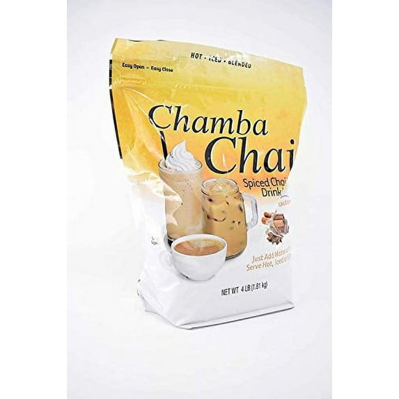 Chamba Chai Spiced Chai Latte Drink Mix (4lb Resealable Bag) - 2 pack
