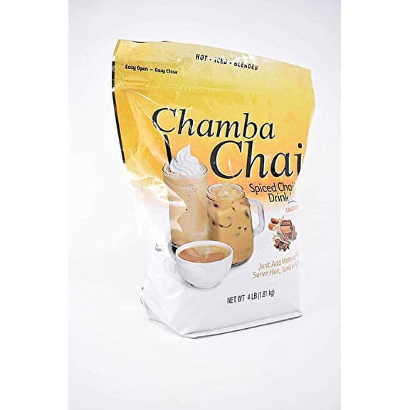 Chamba Chai Spiced Chai Latte Drink Mix (4lb Resealable Bag) - 2 pack