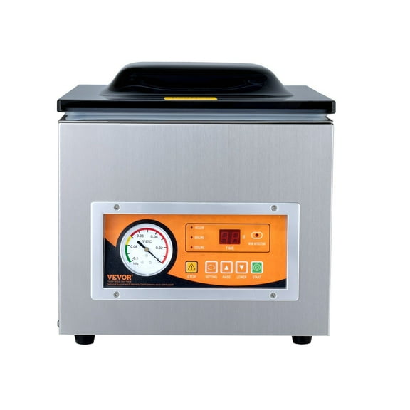 Chamber Vacuum Sealer 260W, 10.2" Sealing Bar for Wet/Dry Foods, Meats, Marinades Compact, Home & Commercial Use