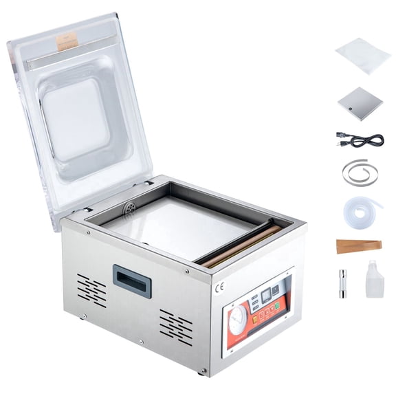 Generic DZ-260A Chamber Vacuum Sealer, Stainless Steel 110V Commercial Kitchen Packaging Machine for Fresh Meat and Fruit, 1 Pack