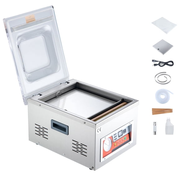 Chamber Vacuum Sealer, DZ-260A 6.5 m³/h Pump Rate, Excellent Sealing Effect with Automatic Control, 110V Kitchen Packaging Machine for Fresh Meats, Fruit Saver, Home, Commercial Using