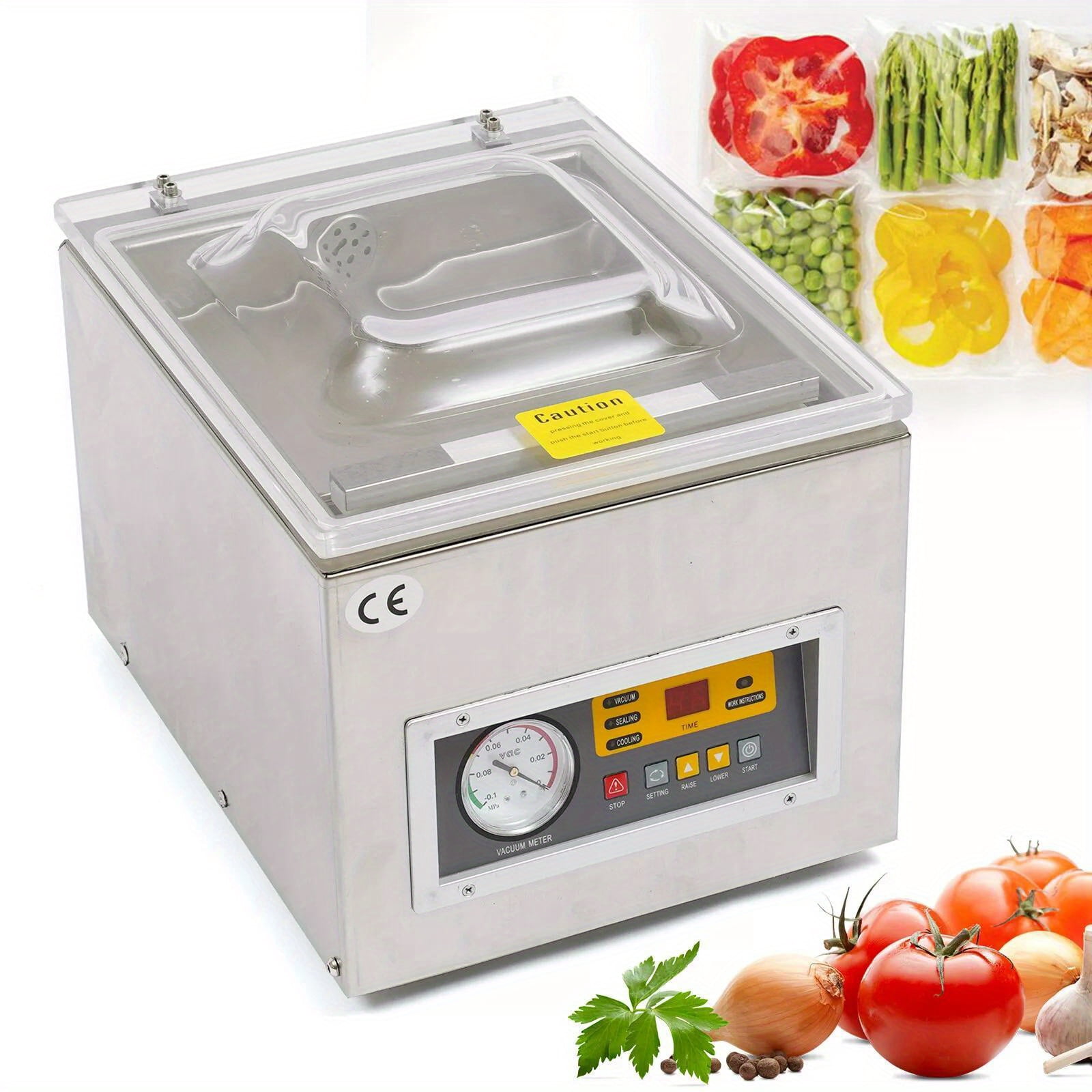 Chamber Vacuum Sealer, Foods Vacuum Packing Machine for Wet Foods, Meats, Marinades and More, 260W Sealing Power, Compact Size with 10 in Sealing Length, Applied in Home Kitchen and Commercial Use