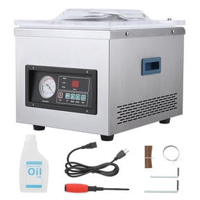 180W Chamber Vacuum Sealer Microcomputer Controlled Excellent Sealing Effect  Stainless Steel Structure for Fresh Meats Fruit Saver Home Commercial