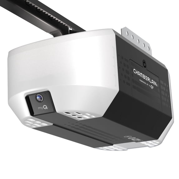 Chamberlain 3/4 HP Belt Drive Smart Garage Door Opener with Fixed Camera, Battery Backup, 2-Bulb Lighting, and myQ Connectivity
