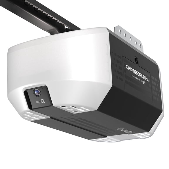 Chamberlain 3/4 HP Belt Drive Smart Garage Door Opener with Fixed Camera, Battery Backup, 2-Bulb Lighting, and myQ Connectivity