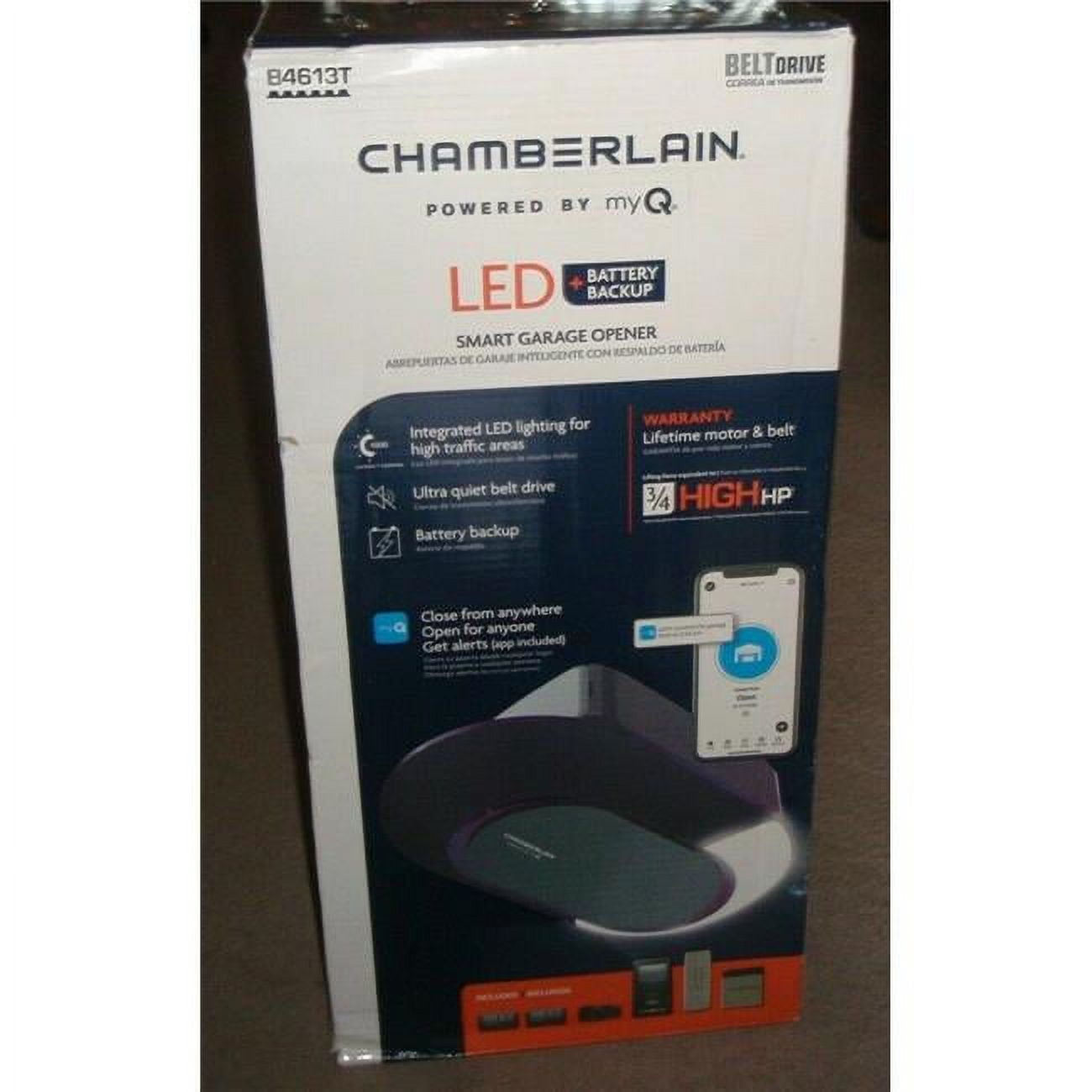 Chamberlain B4613T MYQ Smart Garage Door Opener, Ultra Quiet Belt