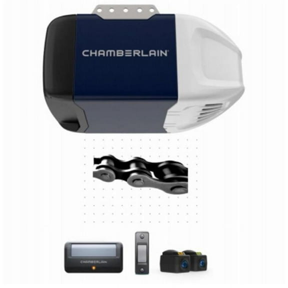 Chamberlain C2202 MYQ Smart Garage Door Opener, Chain Drive, 1/2-HP Motor, Single Light - Quantity 1