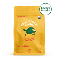 Chamberlain Coffee, Early Bird Light Roast Grounds Bag, Naturally Caffeinated, 12 oz
