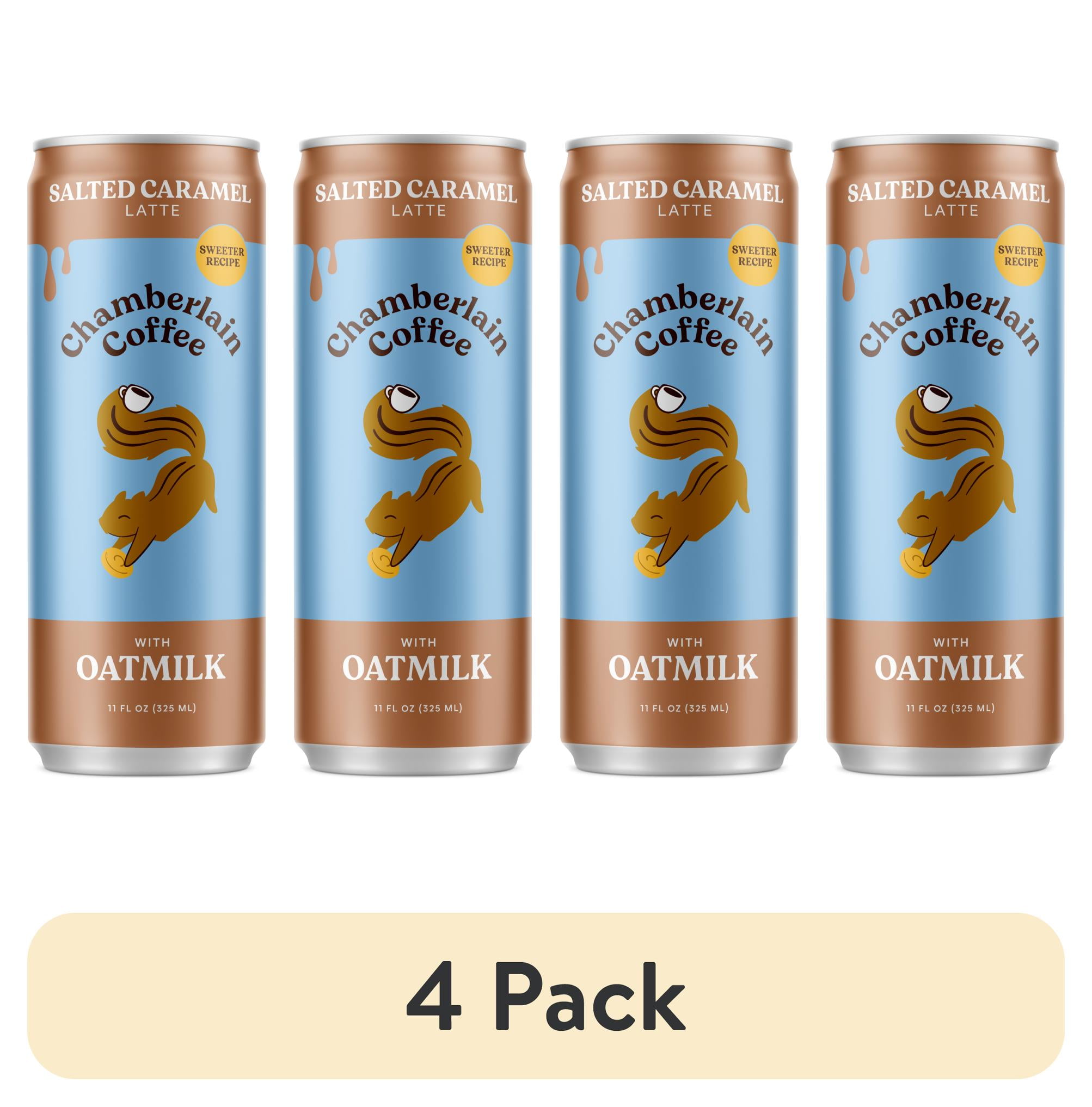 (4 pack) Chamberlain Coffee Salted Caramel Oat Milk Latte, 11 fl oz Can (Shelf Stable)
