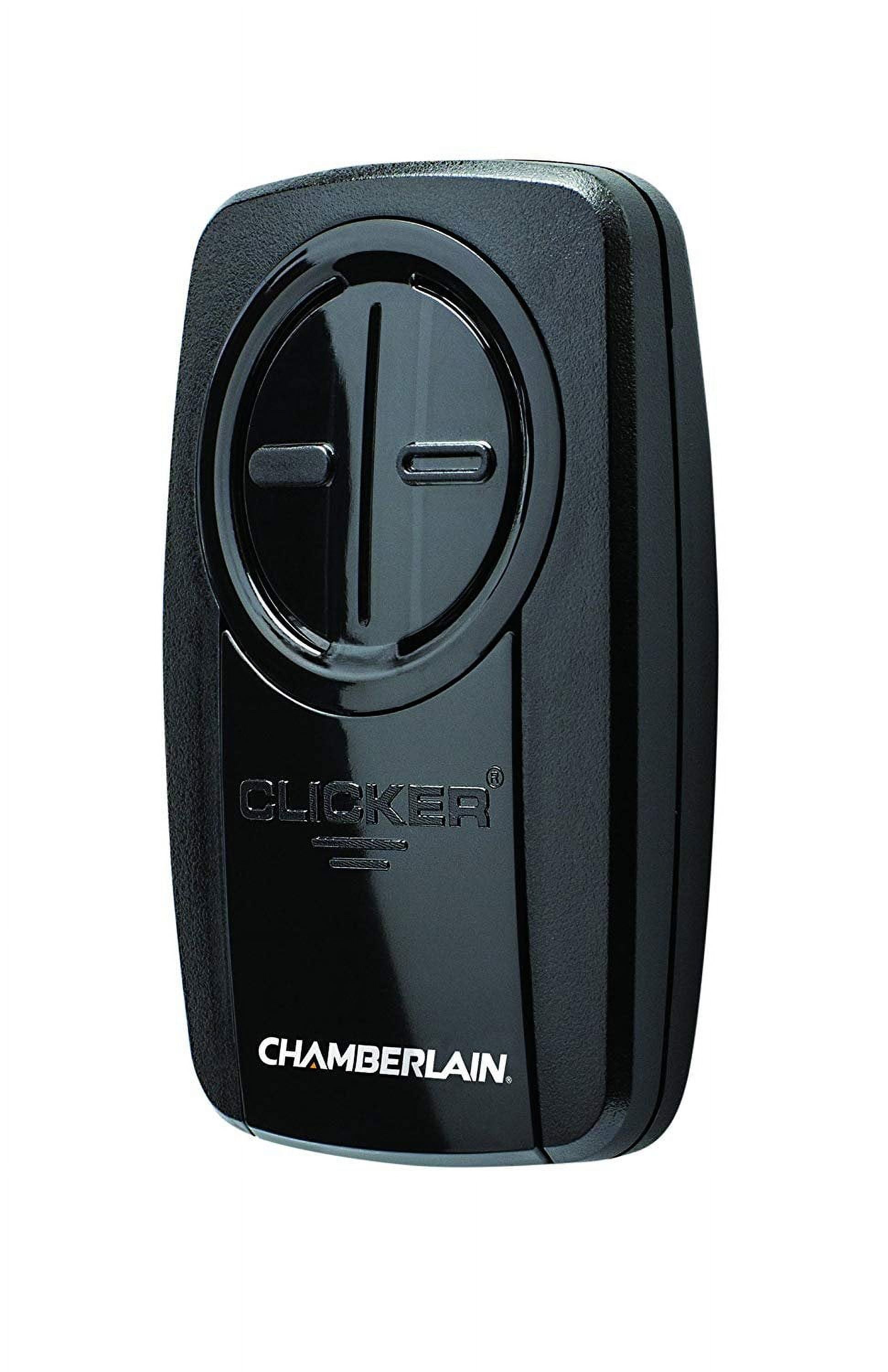 Chamberlain Group KLIK3U-BK Clicker Universal 2-Button Garage Door Opener  Remote with Visor Clip, Black