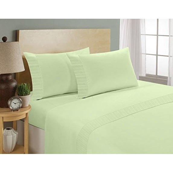 Chamberlain London 1800 Series Egyptian Comfort Easy Care Wrinkle Resistant Sheet Set (Queen, Sage)