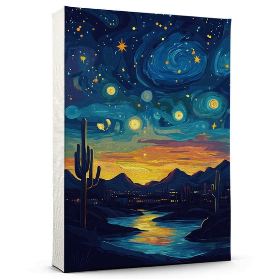 Chamberlain Travel Canvas Art Print, South Dakota Wall Canvas Starry Night, Chamberlain Canvas Painting decorSouth Dakota Travel Picture -97AZ252