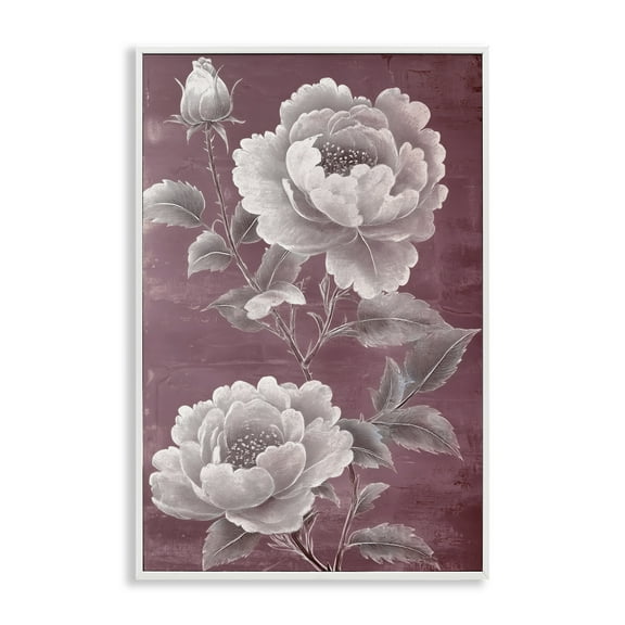 Stupell Industries Chambermaid Rose Blossoms White Framed Giclee Art, design by Annabelle Hall, 30 x 20