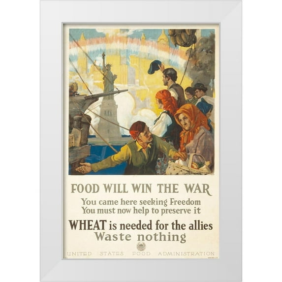 Chambers, Charles Edward 23x32 White Modern Wood Framed Museum Art Print Titled - Food Will Win the War, 1917