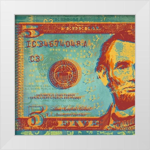 Chambers, Dustin 12x12 White Modern Wood Framed Museum Art Print Titled - Five Bucks I