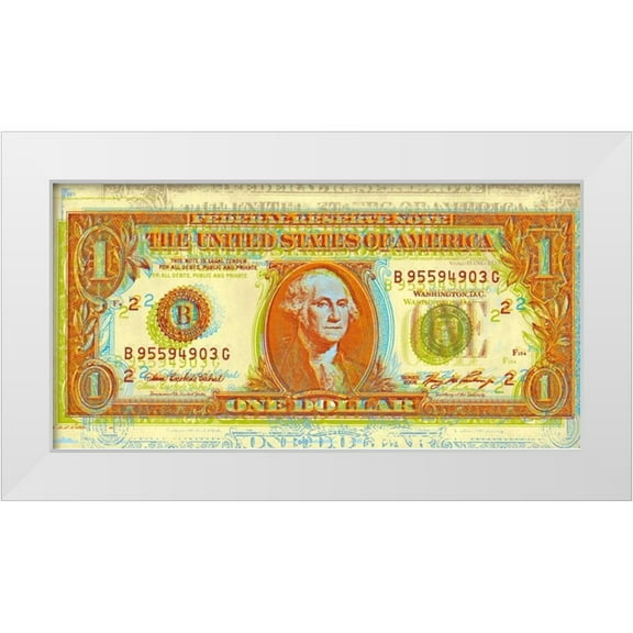 Chambers, Dustin 14x9 White Modern Wood Framed Museum Art Print Titled - Dollar Bill