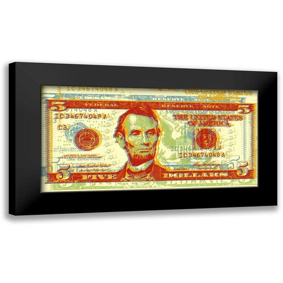 Chambers, Dustin 24x14 Black Modern Framed Museum Art Print Titled - Five Dollar Bill