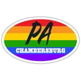 thumbnail image 1 of Chambersburg PA Pennsylvania Franklin County Rainbow Pride Flag 6 Stripes Pride Flag Euro Decal Bumper Sticker 3M Vinyl 3" x 5", 1 of 3