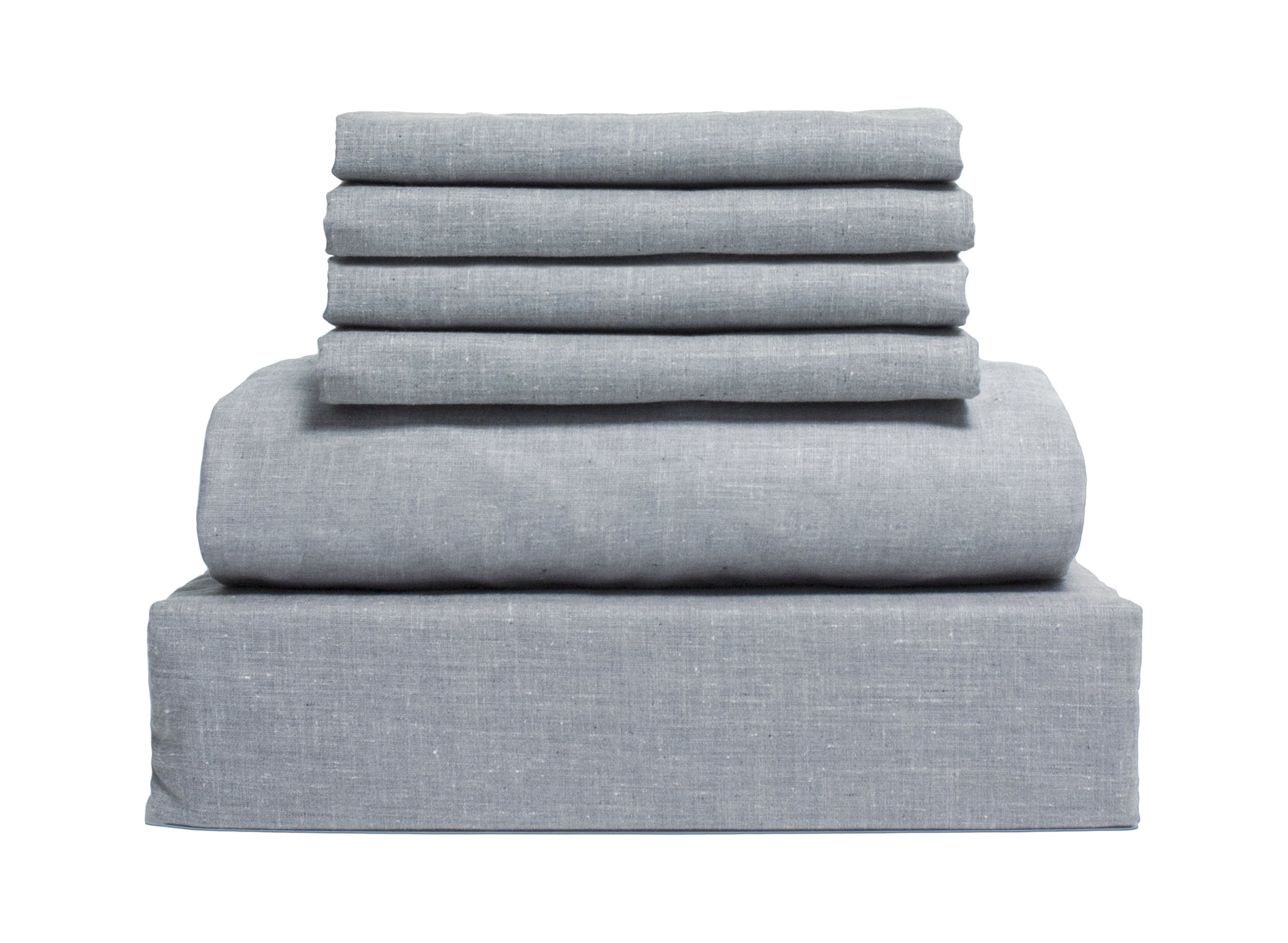 Chambray 6-Piece Light Blue Queen Sheet Set - Walmart.com