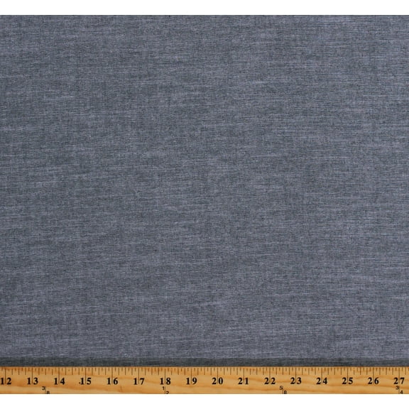 Chambray Shirting Charcoal/Black 58" Wide Woven Cotton Fabric by the Yard (2929S-5F-black)