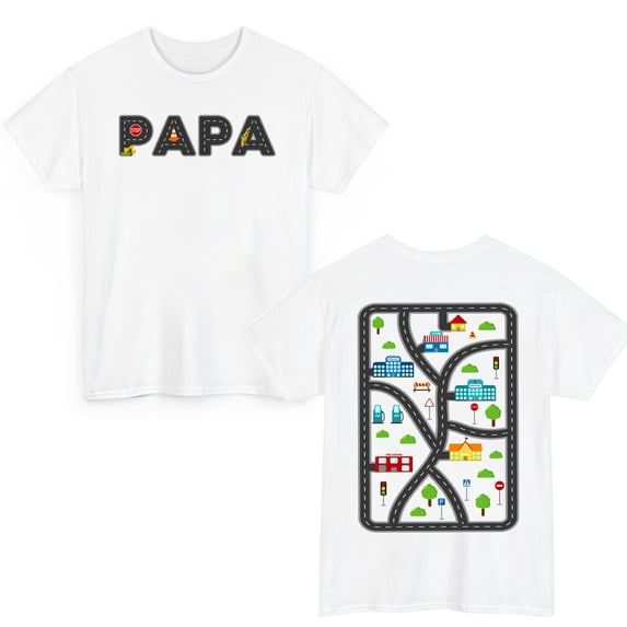 Chamelean Play Car Race on Dad's Short Sleeve Tee Unisex Casual T-shirt, Sizes S-3XL