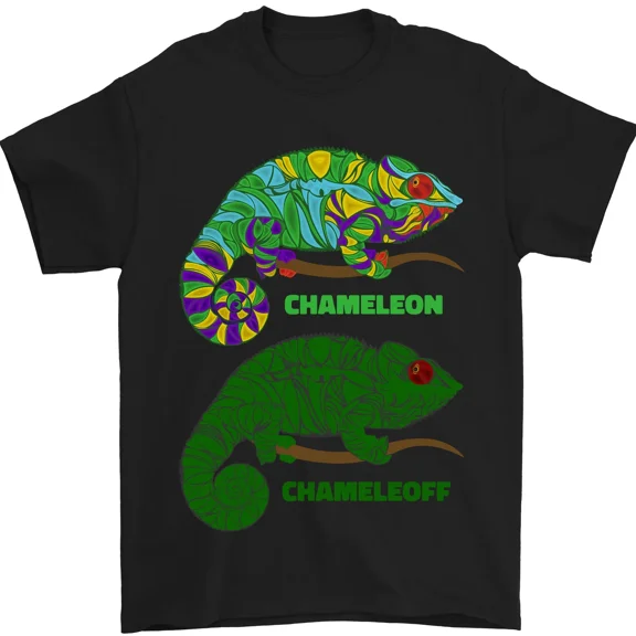 Chameleoff Chameleon Funny Animal Pun Humor Graphic Cotton Unisex T-Shirt, up to size 5XL