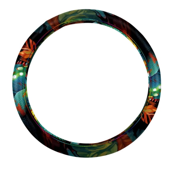 Chameleon 14.5 Inch Printing PVC Leather Auto Accessories Car Wheel Cover Steering Wheel Cover Car Wheel Covers