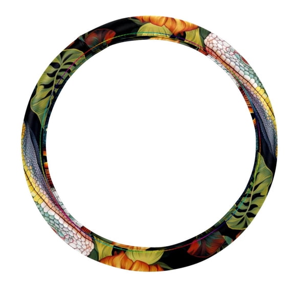 Chameleon 14.5 Inch Printing PVC Leather Auto Accessories Steering Wheel Covers for Car Wheel Covers