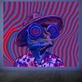 thumbnail image 1 of Chameleon Blacklight Tapestry Glow in the Dark Tapestry UV Reactive Cool Chameleon Wall Hanging 59×51 Inch with Hook Self Adhesive Sticker Clip, 1 of 7