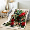 thumbnail image 1 of Chameleon Blanket Green Lizard Throw Blanket 30"x40",Red Rose Flowers Fleece Blanket Animals Reptile Bed Blanket for Sofa Couch Travel Camping Bed Chair, 1 of 6
