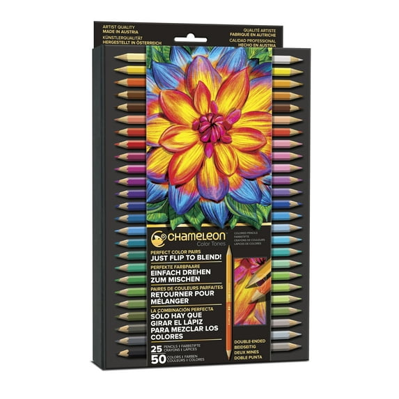Chameleon Color Tones Set Of 25 Double Ended Art Pencils (50 Color)