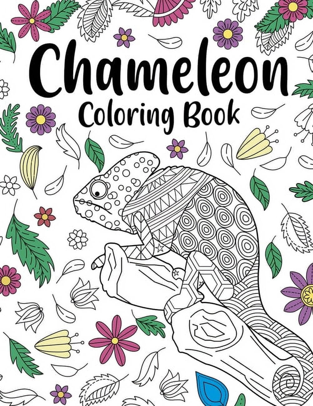 Chameleon Coloring Book: Coloring Books for Adults, Chameleon Zentangle Coloring Pages, Reptilia, Animals Paintting, Cra, (Paperback)