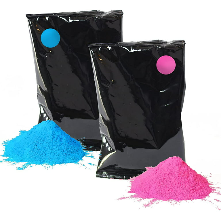 Chameleon Colors Blue and Pink Gender Reveal Powder - Color Chalk Powder in  Blackout Bags - For Photography, Gender Reveal, Car Tire Burnout, Birthday