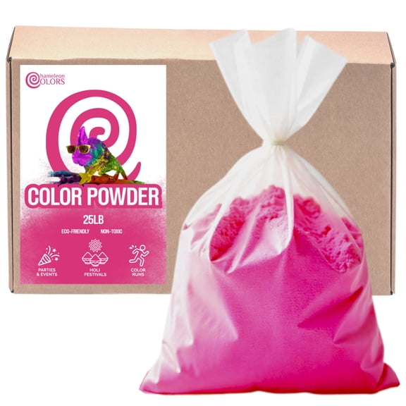 Chameleon Colors Bulk Color Powder, Magenta Holi Colored Chalk, 25 Pounds
