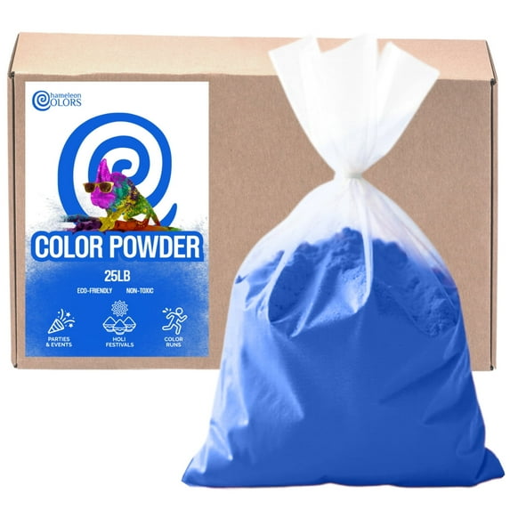 Chameleon Colors Bulk Color Powder, Navy Holi Colored Chalk, 25 Pounds