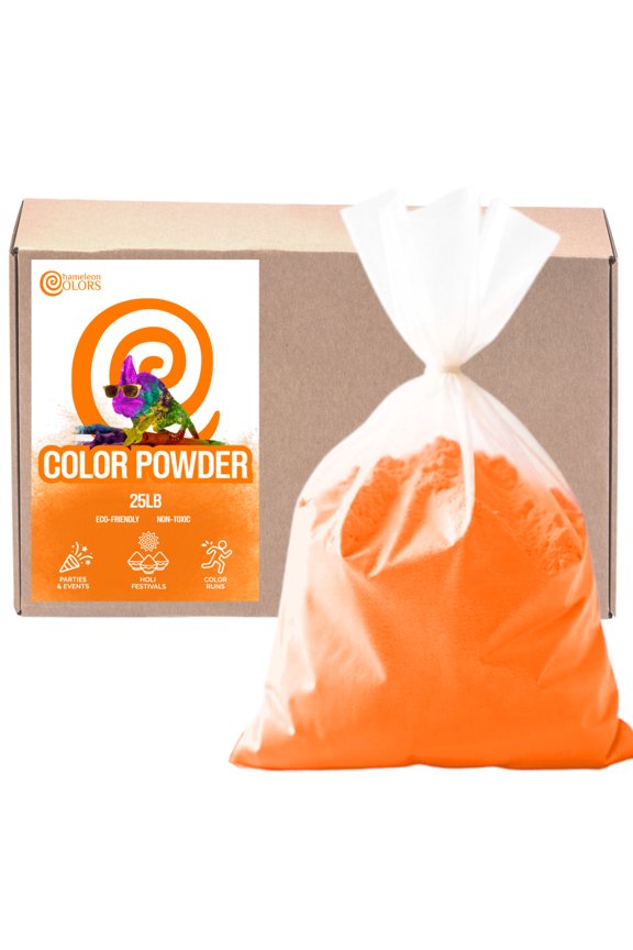 Bulk Color Powder, Orange Holi Colored Chalk, 25 Pounds