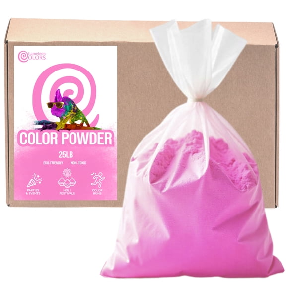 Chameleon Colors Bulk Color Powder, Pink Holi Colored Chalk, 25 Pounds