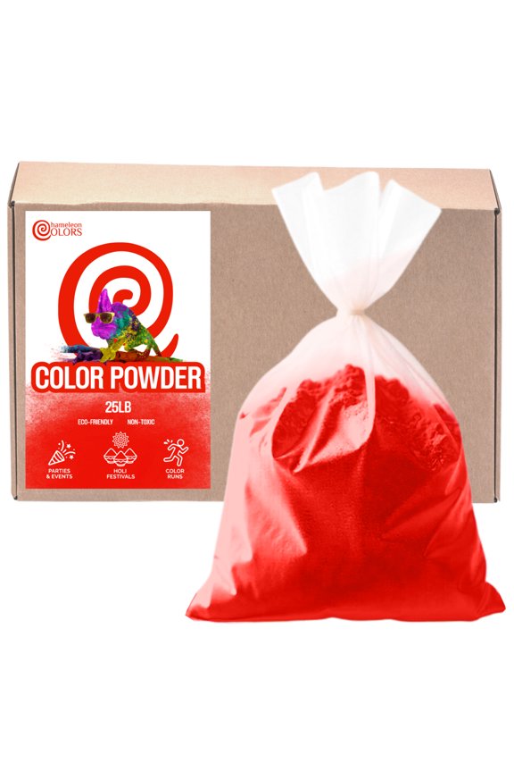 Bulk Color Powder, Red Holi Colored Chalk, 25 Pounds