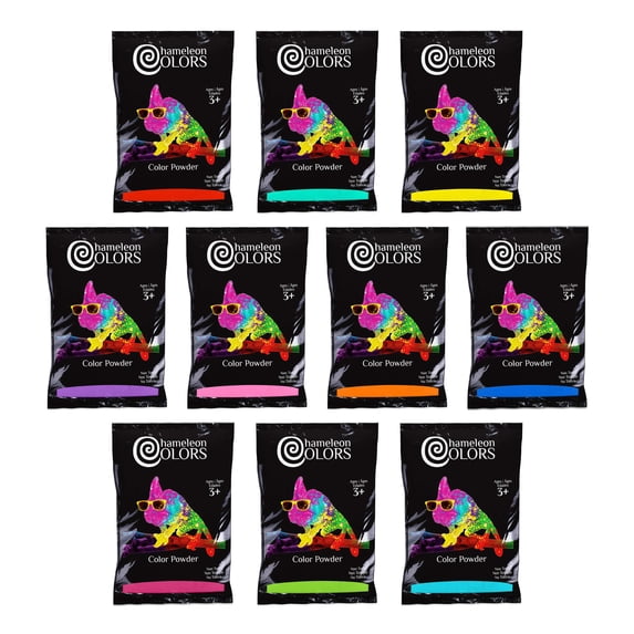Chameleon Colors Color Powder, Multicolor Holi Color, 10 Pounds (1 Pound per Packet), Pack of 10
