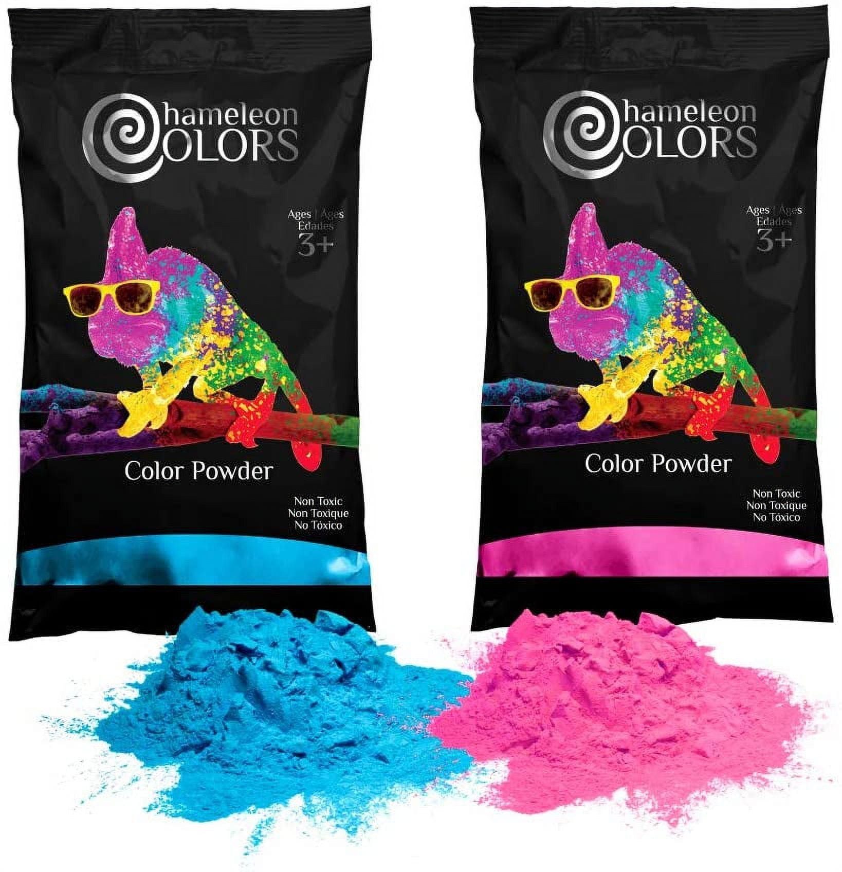 Chameleon Colors Holi Color Powder 1lb Pink and 1lb True Blue Gender Reveal