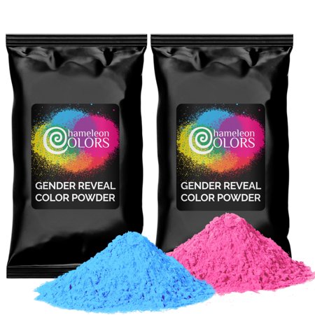 Chameleon Colors Pink & Blue Gender Reveal Powder - Blackout Bags of Color Powder - For Photography, Gender Reveal, Burnout, Birthday Party, Color Fun Run, Holi Festival - 2 Pack of 1 lb Bags