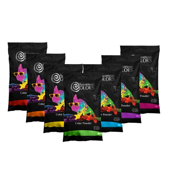 Chameleon Colors Rainbow Color Powder, 7 Colors of Holi Color, 7 Pounds (1 Pound per Bag), Pack of 7