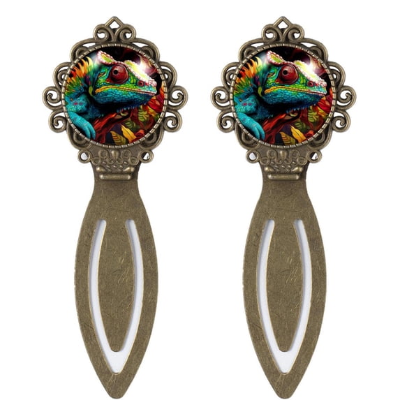 Chameleon Copper-Colored Stainless Steel Lace Bookmarks Set - Gift for Book Lovers and Readers - Includes 2 Book Accessories