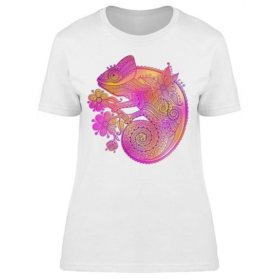 Chameleon Decorative Pattern Art T-Shirt Women -Image by Shutterstock, Female Small