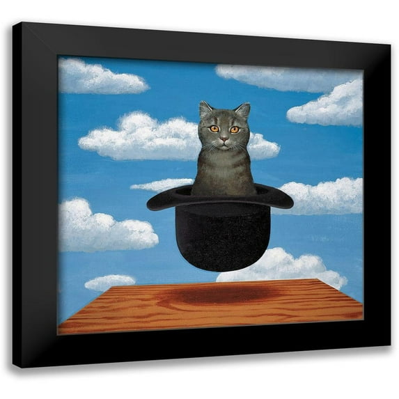 Chameleon Design, Inc. 13x12 Black Modern Framed Museum Art Print Titled - Magritte Cat