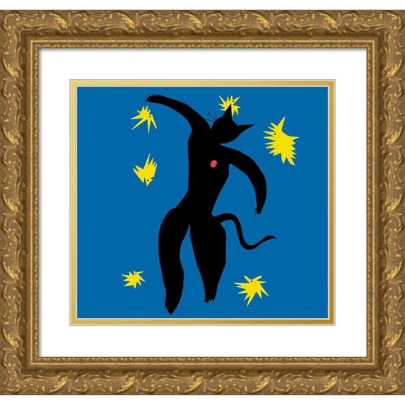 Chameleon Design, Inc. 16x15 Gold Ornate Wood Framed with Double Matting Museum Art Print Titled - Matisse Cat